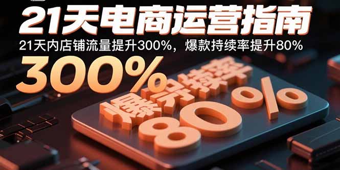 21天电商运营指南：21天内店铺流量提升300%，爆款持续率提升80%-樵渔匹