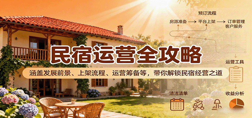 民宿运营全攻略:涵盖发展前景、上架流程、运营筹备等,带你解锁民宿经营之道-樵渔匹