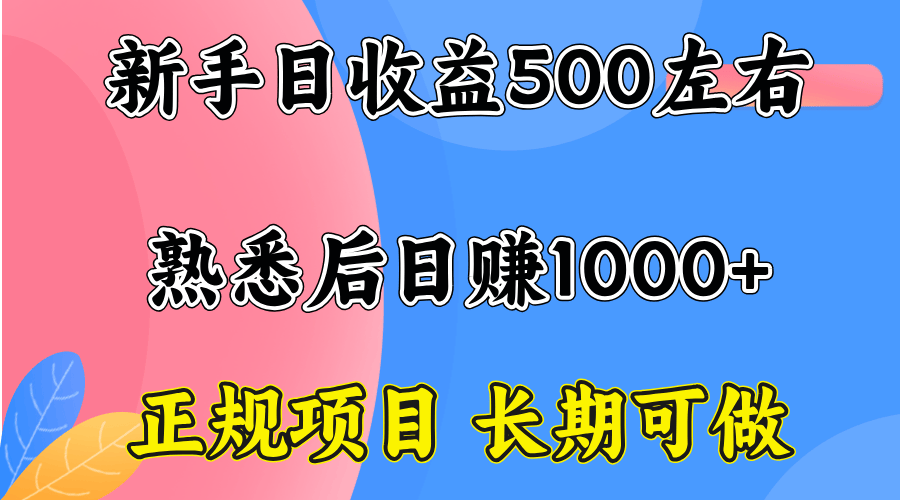 一台电脑,前期日收益300-500,熟练后日入1000左右-樵渔匹
