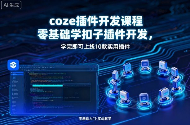 coze插件开发课程,零基础学扣子插件开发,学完即可上线10款实用插件-樵渔匹