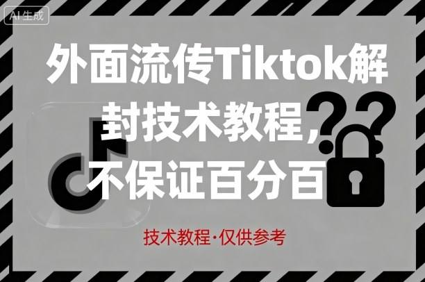 外面流传Tiktok解封技术教程,不保证百分百,具体自测-樵渔匹