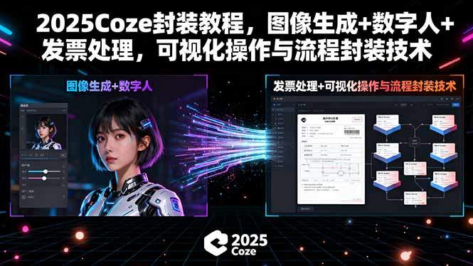 2025Coze封装教程,图像生成+数字人+发票处理,可视化操作与流程封装技术-樵渔匹