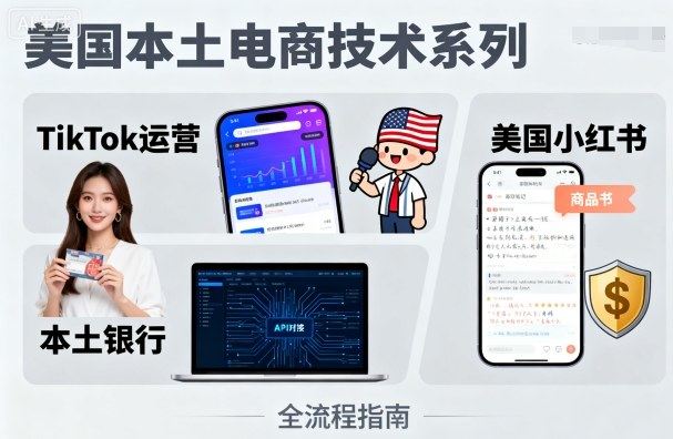 美国本土电商技术,Tiktok 运营篇+美国小红书篇+本土银行篇-樵渔匹
