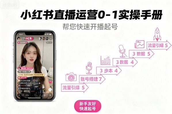 小红书直播运营0-1实操手册,帮您快速开播起号-樵渔匹