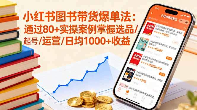 小红书图书带货爆单法:通过80+实操案例掌握选品/起号/运营/日均1000+收益-樵渔匹