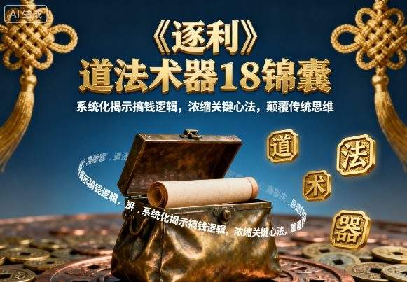 《逐利》道法术器18锦囊,系统化揭示搞钱逻辑,浓缩关键心法,颠覆传统思维-樵渔匹