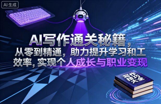 AI写作通关秘籍,从零到精通,助力提升学习和工作效率,实现个人成长与职业变现-樵渔匹