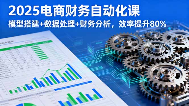 2025电商财务自动化课,模型搭建+数据处理+财务分析,效率提升80%-樵渔匹