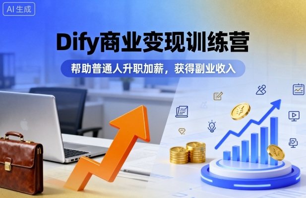Dify商业变现训练营，帮助普通人升职加薪，获得副业收入-樵渔匹