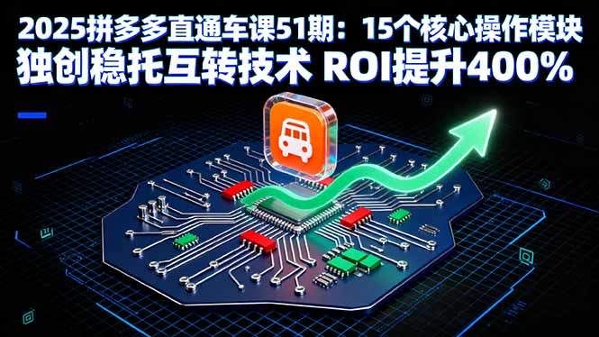 2025拼多多直通车课51期:15个核心操作模块 独创稳托互转技术 ROI提升400%-樵渔匹
