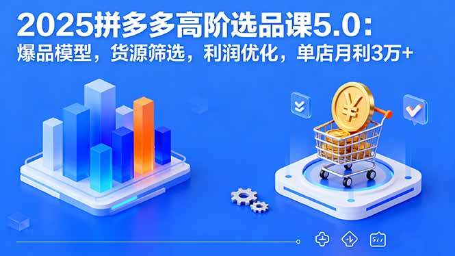 2025拼多多高阶选品课5.0:爆品模型,货源筛选,利润优化,单店月利3万+-樵渔匹