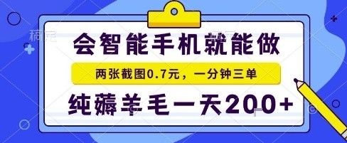手机项目,二十秒一单,纯薅羊毛一天2张+做就有【揭秘】-樵渔匹