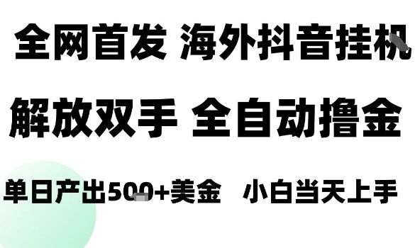 海外抖音无人直播,单日产出1.5k+,长期稳定,新手可玩,无脑操作【揭秘】-樵渔匹