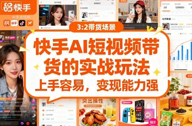 快手ai短视频带货的实战玩法,上手容易,变现能力强-樵渔匹