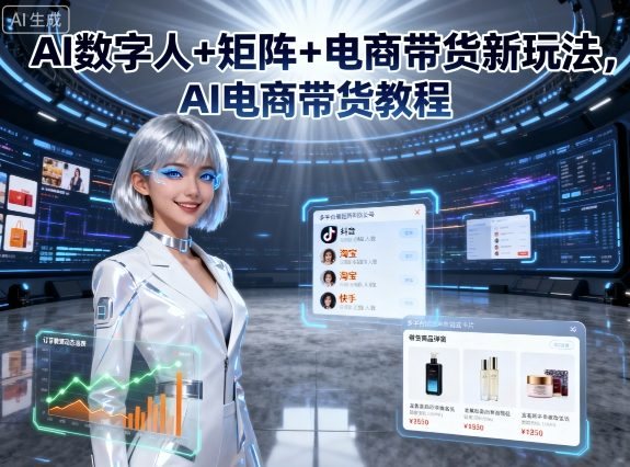 AI数字人+矩阵+电商带货新玩法,AI电商带货教程-樵渔匹