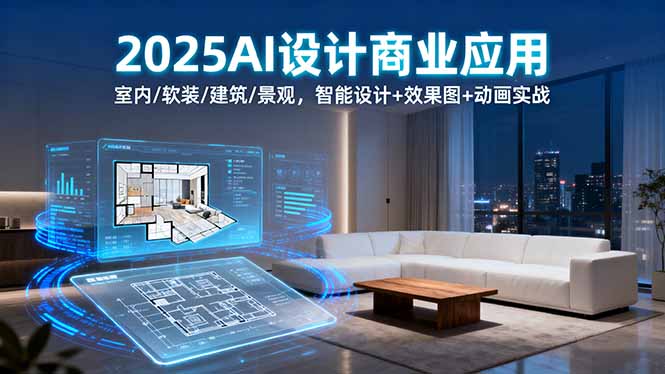 2025AI设计商业应用:室内/软装/建筑/景观,智能设计+效果图+动画实战-樵渔匹