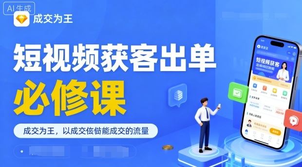 短视频获客出单必修课,成交为王,以成交为导向,直接做能成交的流量-樵渔匹