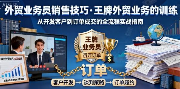 外贸业务员销售技巧,王牌外贸业务的训练-樵渔匹
