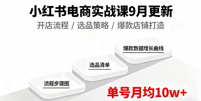 小红书电商实战课9月更新,开店流程/选品策略/爆款店铺打造,单号月均10w+-樵渔匹