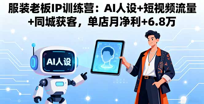 服装老板IP训练营:AI人设+短视频流量+同城获客,单店月净利+6.8万-樵渔匹