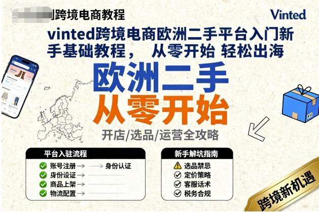 vinted跨境电商欧洲二手平台入门新手基础教程,从零开始轻松出海-樵渔匹