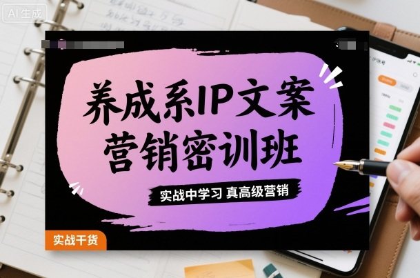 养成系IP文案营销密训班,实战中学习真高级营销-樵渔匹