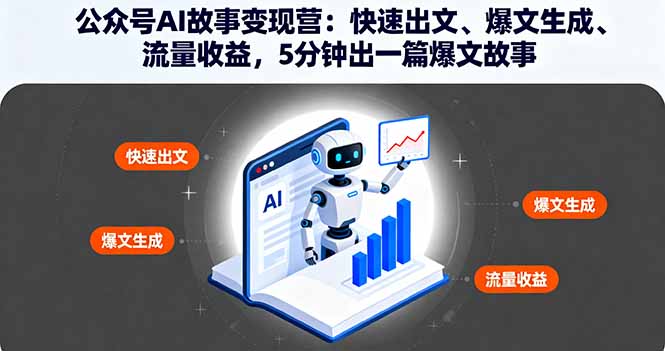 公众号AI故事变现营:快速出文、爆文生成、流量收益,5分钟出一篇爆文故事-樵渔匹
