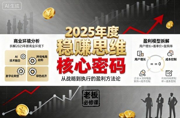 2025年度稳賺思维老板创业营,拆解2025年新商业环境下,企业实现持续盈利的核心密码-樵渔匹