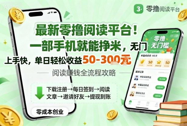 最新零撸阅读平台!一部手机就能挣米,无门槛上手快,单日轻松收益50-3张【揭秘】-樵渔匹