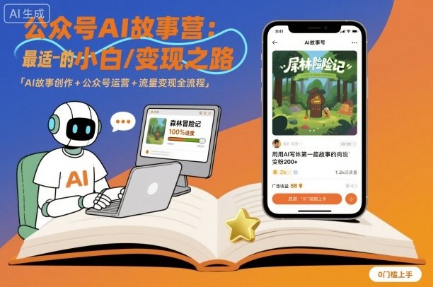 公众号ai故事营,最适合小白的自媒体变现之路-樵渔匹