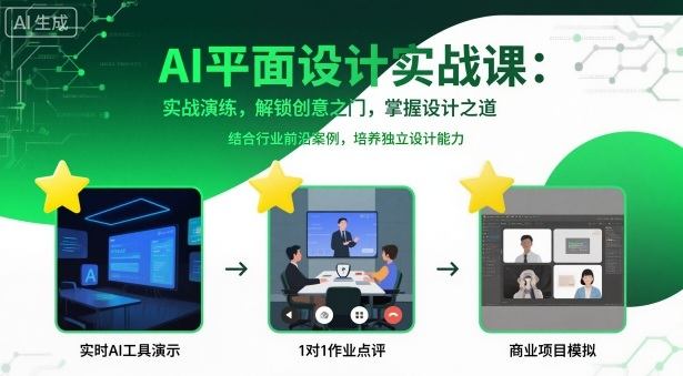 AI平面设计实战课,实战演练,解锁创意之门,掌握设计之道-樵渔匹