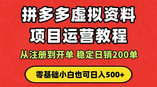 拼多多开店运营课程: 蓝海变现玩法,轻松实现睡后收入 零基础小白也可...-樵渔匹