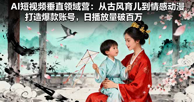 AI短视频垂直领域营:从古风育儿到情感动漫,打造爆款账号,日播放量破百万-樵渔匹