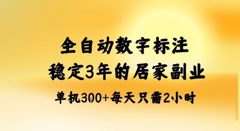 全自动数字标注,稳定3年的蓝海项目,居家也能矩阵开干的副业,单机日入3张+【揭秘】-樵渔匹