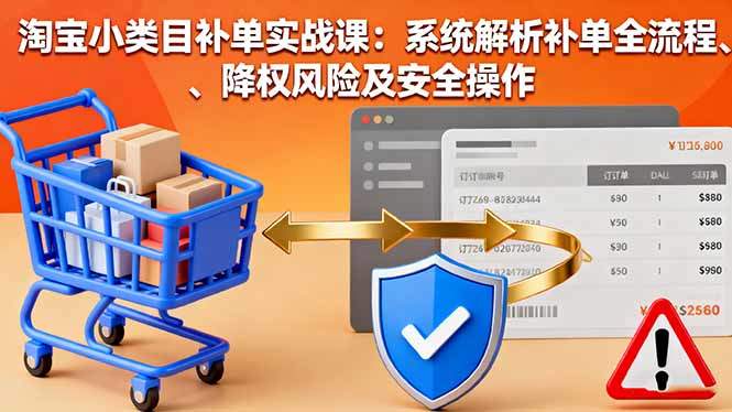 淘宝小类目补单实战课:系统解析补单全流程、降权风险及安全操作-樵渔匹