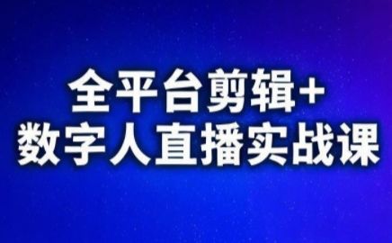 视频号、快手、抖音全平台剪辑+数字人直播实战课(更新9月)-樵渔匹