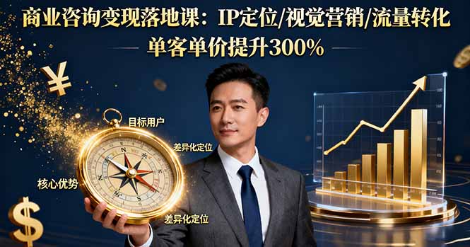 商业咨询变现落地课:IP定位/视觉营销/流量转化,单客单价提升300%-樵渔匹