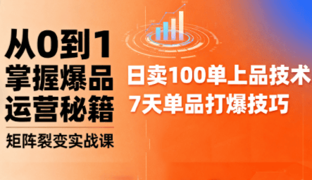 抖音小店爆品打造与矩阵裂变实战课-樵渔匹