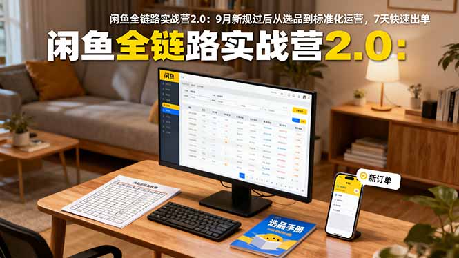 闲鱼全链路实战营2.0:9月新规过后从选品到标准化运营,7天快速出单-樵渔匹