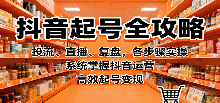 抖音起号全攻略，投流、直播、复盘，各步骤实操，系统掌握抖音运营，高效起号变现-樵渔匹