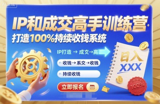带你成为IP和成交高手的训练营,打造100%持续收钱系统-樵渔匹