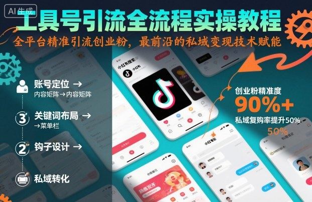 工具号引流全流程保姆级实操教程,全平台精准引流创业粉,最前沿的私域变现技术赋能-樵渔匹