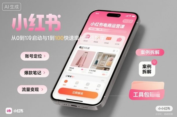 小红书电商运营课:从0到1冷启动与1到100快速增长实战教学-樵渔匹