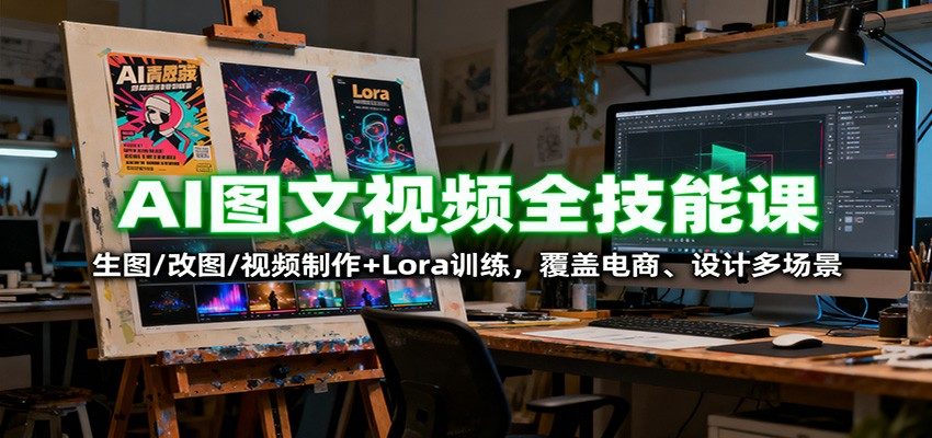 AI图文视频全技能课:生图/改图/视频制作+Lora训练,覆盖电商 、设计多场景-樵渔匹