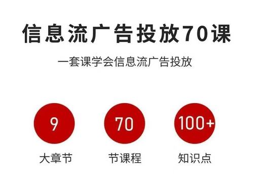 信息流广告投放实战70课,一套课学会信息流广告投放,迄今为止,最系统化教程-樵渔匹