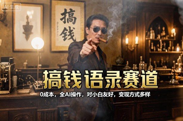 搞钱语录赛道,0成本,全AI操作,对小白友好,变现方式多样-樵渔匹