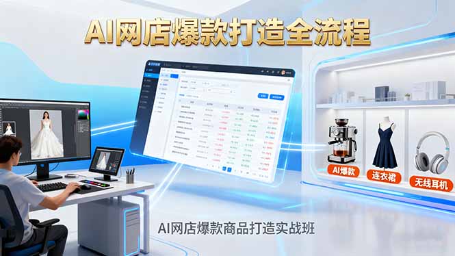 AI网店爆款商品打造实战班:AI技术实现商品图智能处理,快速搭建AI网店-樵渔匹