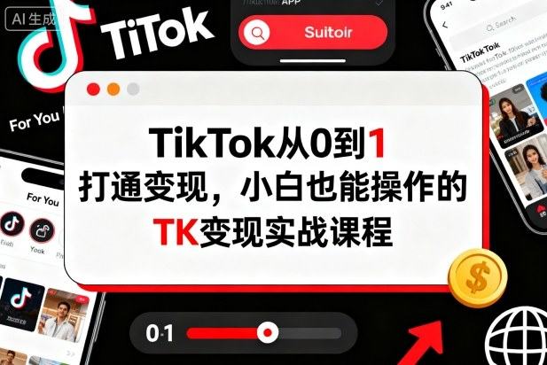TikTok从0到1打通变现,小白也能操作的TK变现实战课程-樵渔匹