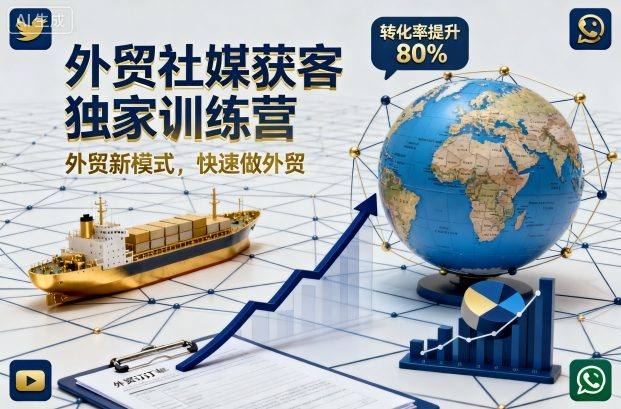 外贸社媒获客独家训练营,外贸新模式,快速做外贸-樵渔匹