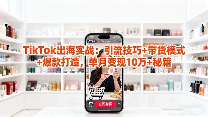 「TikTok出海实战」引流技巧+带货模式+爆款打造,单月变现10万+秘籍-樵渔匹